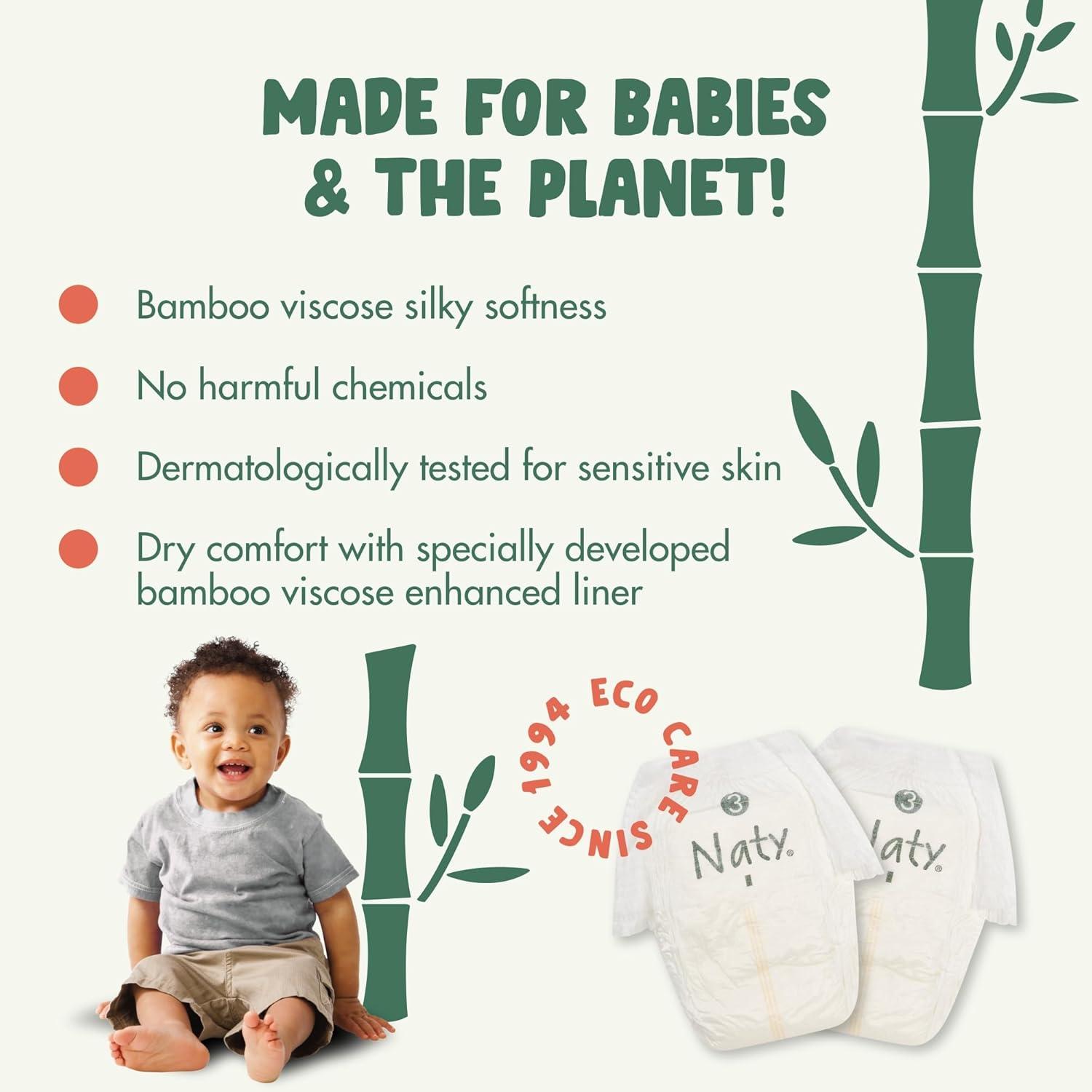 image:imageNaty Bamboo Viscose Training Pants Silky Soft Potty Training Underwear Plant Based Pull ups Dermatologically Tested for Sensitive Skin amp Super Absorbent Size 6 68 CountSize 3