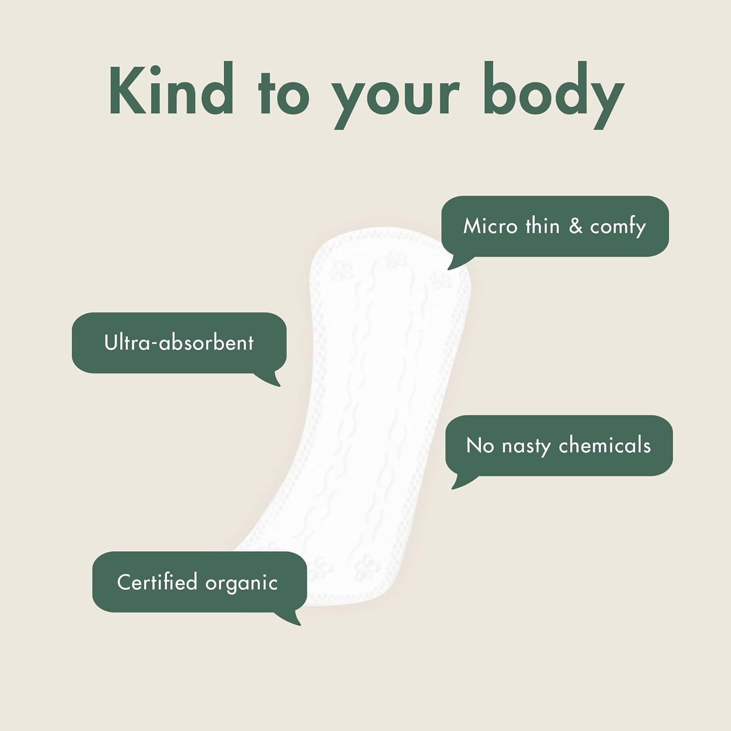 image:imageNaty Panty Liners Large 100 Certified Organic Cotton Top Sheet SkinSafe Unscented 0 Conventional Plastic Comfortable amp Breathable 28 LinersLarge 28 Count