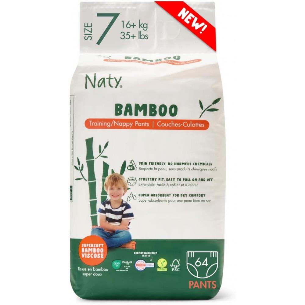 image:imageNaty Bamboo Viscose Training Pants  Silky Soft Potty Training Underwear Plant Based Pull ups Dermatologically Tested for Sensitive Skin amp Super Absorbent Size 6 68 CountSize 7