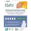 image:imageNaty Sanitary Pads Night with Wings  100 Certified Organic Cotton top Sheet  Certified SkinSafe  Without Perfume 0 Conventional Plastic Absorbent Protection Night 10 PadsBio Night 10 Count